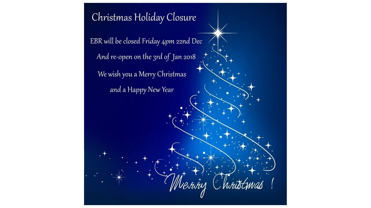 EBR Christmas Closure 2017